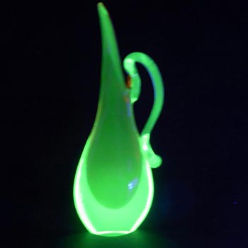 (image for) Murano/Venetian Red & Uranium Green Sommerso Glass Jug/Vase
