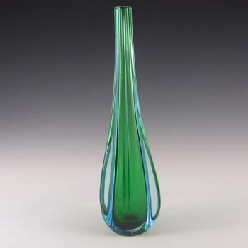 (image for) Murano/Sommerso 1950's Green & Blue Glass Stem Vase