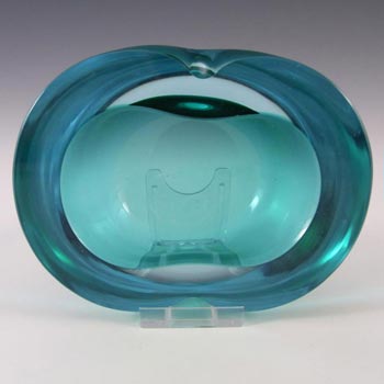 Murano Geode Turquoise & Blue Sommerso Glass Figure Eight Bowl