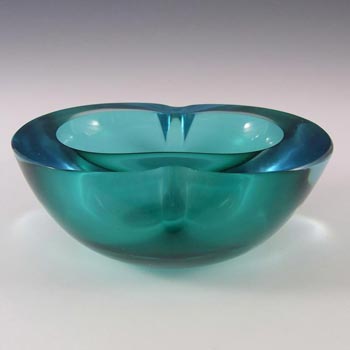 Murano Geode Turquoise & Blue Sommerso Glass Figure Eight Bowl