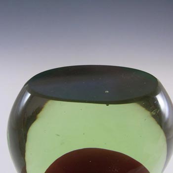 Murano/Venetian Red & Uranium Sommerso Glass Vase/Jug