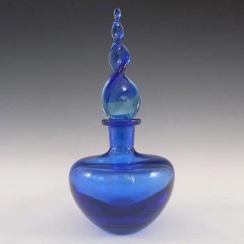 Murano Blue Sommerso 1950's Glass Decorative Bottle