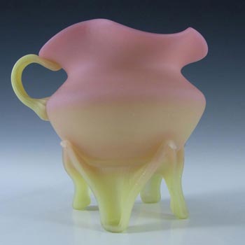 Mount Washington Victorian Burmese Pink & Yellow Glass Jug/Vase