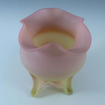 Mount Washington Victorian Burmese Pink & Yellow Glass Vase