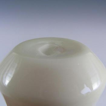 Victorian Uranium Custard Glass Pink & Ivory Cased Vase