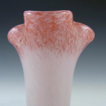 Vasart British Signed Pink Mottled Glass Vase V001