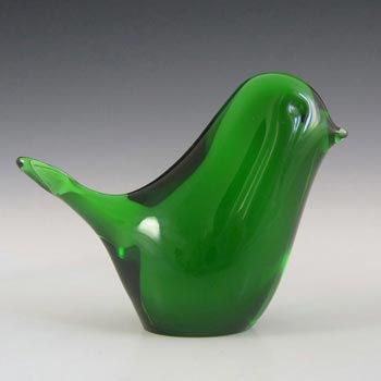 Wedgwood Green Glass Bird Paperweight RSW70 - Marked