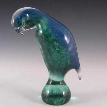 RARE Wedgwood Blue & Green Glass Parrot Paperweight