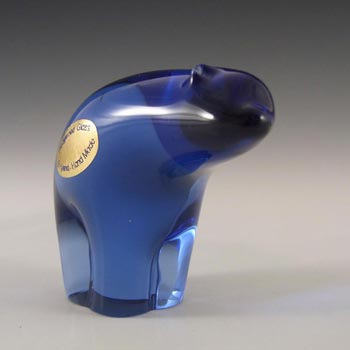 Wedgwood Blue Glass Polar Bear Paperweight L5009 - Marked