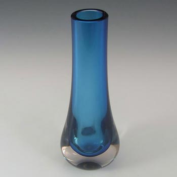 Whitefriars #9571 Baxter Kingfisher Blue Glass Teardrop Vase