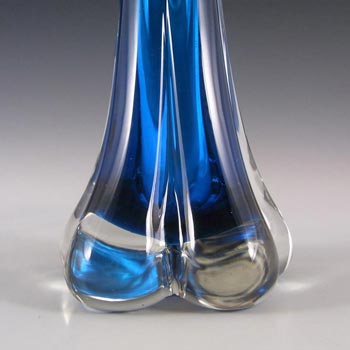 Whitefriars #9728 Baxter Kingfisher Blue Glass Elephant Foot Vase