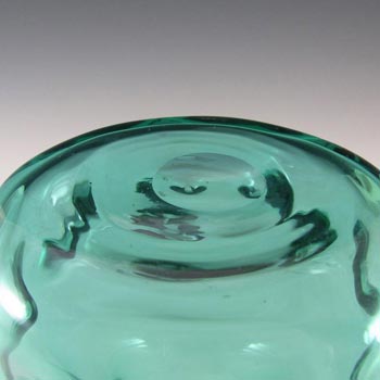 Whitefriars #9865 1970's Aqua Glass Dimpled Vase