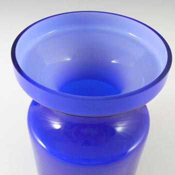 Alsterfors #S5014 Blue Cased Glass Vase Signed P. Ström '67