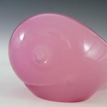 Murano Vintage Pink Alabastro Glass Whale Sculpture