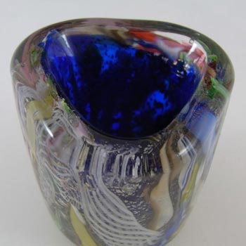 AVEM Murano Zanfirico Bizantino / Tutti Frutti Blue Glass Vase