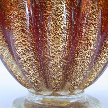 Barovier & Toso Murano Cordonato d'Oro Gold Leaf Glass Bowl/Vase