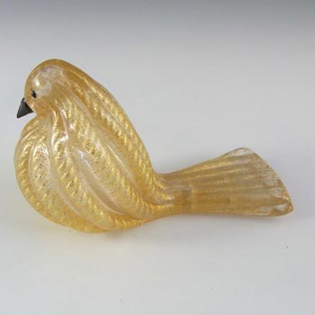 Barovier & Toso Murano Cordonato d'Oro Gold Leaf Glass Bird