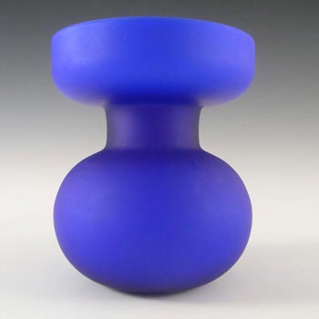 Carlo Moretti Satinato Blue Murano Glass Vase - Labelled
