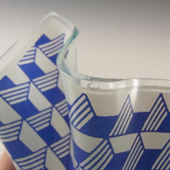 Chance Brothers Blue Glass 'Carré/Escher' Handkerchief Vase