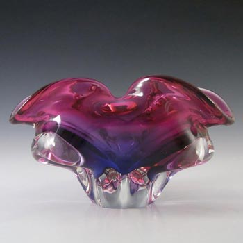 Chřibská #240/5/20 Czech Pink & Purple Glass Bowl by Josef Hospodka
