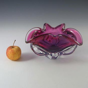 Chřibská #240/5/20 Czech Pink & Purple Glass Bowl by Josef Hospodka