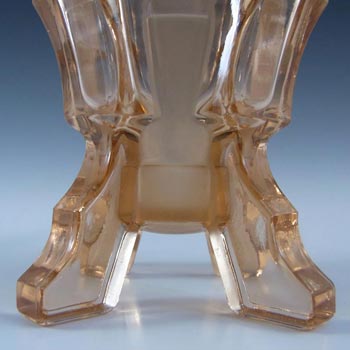 Bagley #3007 Art Deco 8.5" Vintage Pink Glass 'Bamboo' Vase