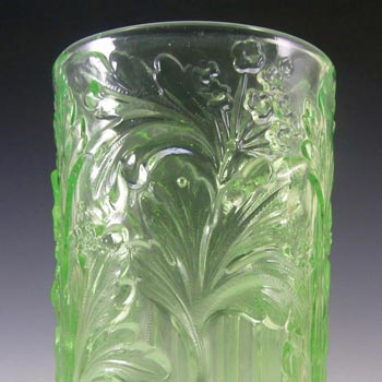 Jobling #11800 Uranium Green Art Deco Glass Celery Vase