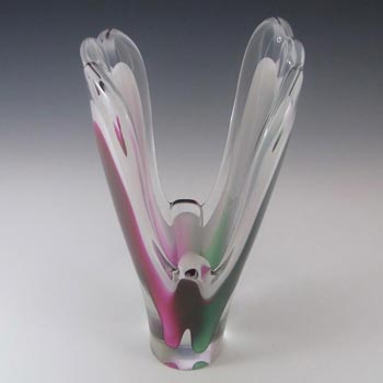 SIGNED Large Flygsfors Coquille Glass Vase - Paul Kedelv