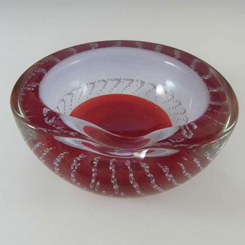 Galliano Ferro Murano Bullicante Red & Lilac Neodymium Glass Bowl
