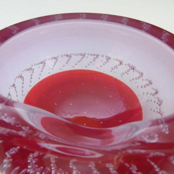 Galliano Ferro Murano Bullicante Red & Lilac Neodymium Glass Bowl
