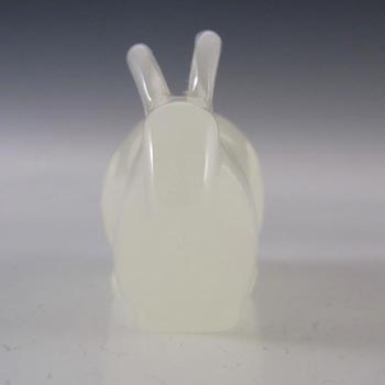 Hadeland Opaline Glass Rabbit Paperweight - Marked