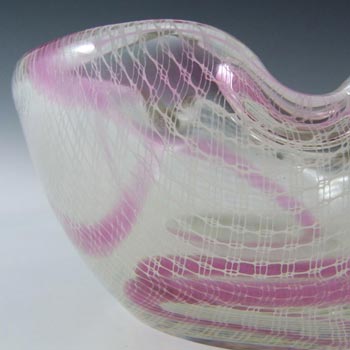 Harrachov Czech Pink Lattice Glass 'Harrtil' Bowl