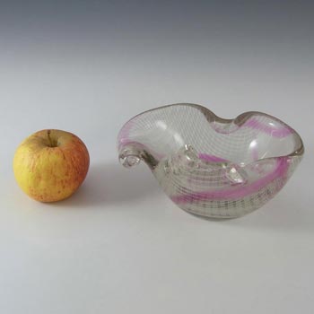 Harrachov Czech Pink Lattice Glass 'Harrtil' Bowl