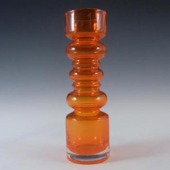 Scandinavian Style Cased Orange Glass Hooped Vase