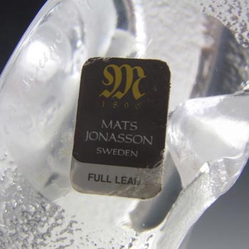 Mats Jonasson #3334 Glass Raccoon Paperweight - Signed