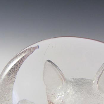 Mats Jonasson #3333 Glass Kitten/Cat Paperweight - Signed