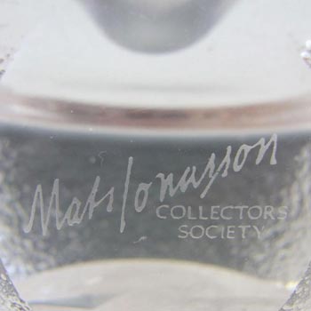 Mats Jonasson Swedish Glass Duck Paperweight - Marked