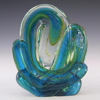 (image for) Mdina 'Blue Summer' Maltese Glass Abstract Knot Sculpture