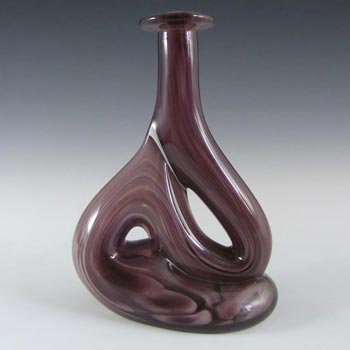 Mtarfa Maltese Organic Purple & White Glass Vase - Signed