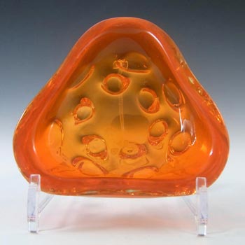 Murano/Venetian 1970\'s Orange Dimpled Glass Bowl