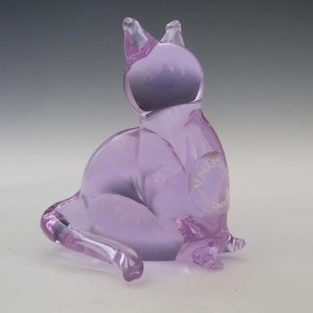V. Nason & Co Murano Neodymium Glass Cat - Signed
