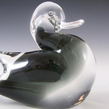 V. Nason & Co Murano Smoky Glass Duck Sculpture - Label