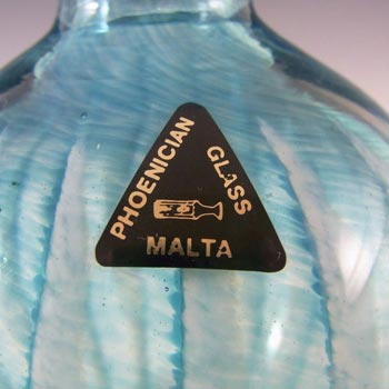 Phoenician Maltese Blue Glass Vase - Signed & Labelled