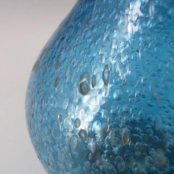 Murano/Venetian Vintage Pulegoso? Bubbly Blue Glass Vase