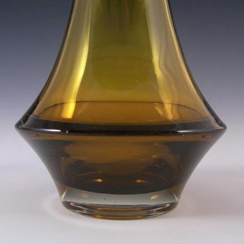 Riihimaki #1379 Riihimaen Lasi Oy Amber Glass Vase - Marked