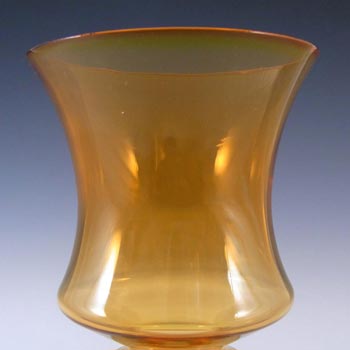 JC 1970's Scandinavian Orange Glass Hooped Vase