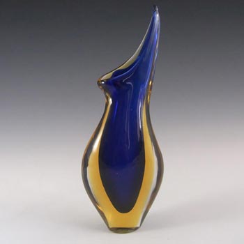 Murano/Venetian Blue & Amber Sommerso Glass Vase