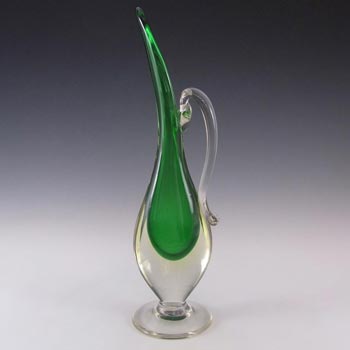 Murano/Venetian Uranium Green Sommerso Glass Vase #1