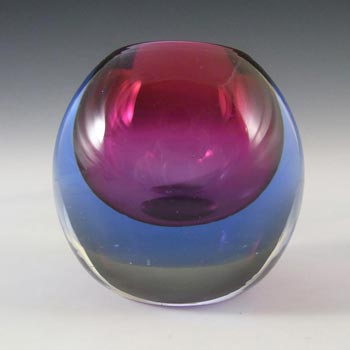 Murano/Venetian Purple & Blue Sommerso Glass Bowl / Candle Holder