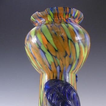 1930's Czech Multicoloured Spatter/Splatter Glass Vase
